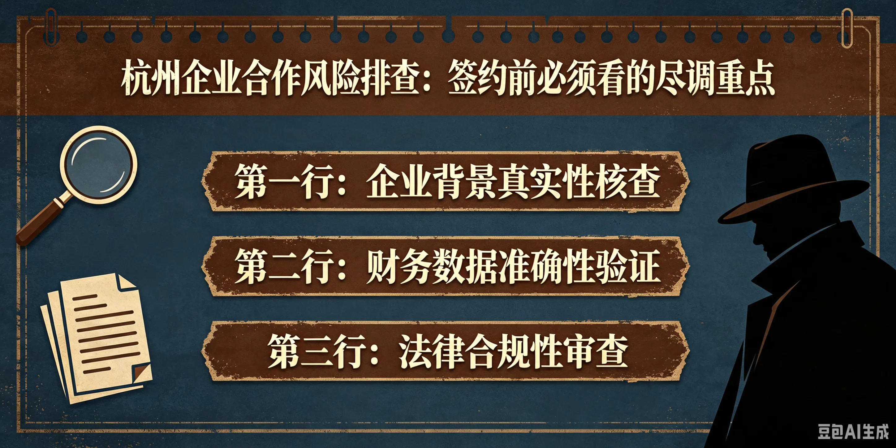杭州杭州企业合作风险排查:签约前必须看的尽调重点配图